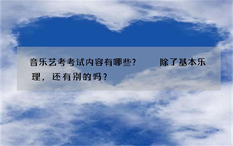 音乐艺考考试内容有哪些？  除了基本乐理，还有别的吗？